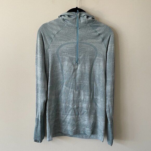 Lululemon Swiftly Speed Hooded 1/2 Zip Stretch Running Blue 8 - Picture 2 of 8